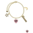 thumbnail image 2 of Delight Jewelry Acrylic Pink "Cool Cat / Purr Fect" Heart Goldtone Dream Big Charm Bracelet, 7.5+2" Extender, 2 of 4