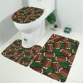 thumbnail image 2 of Football on Field Pattern Bathroom Rugs Sets 3 Piece,Toilet Cover Set,Absorbent Non Slip Bathroom Mats Sets with U-Shaped Contour Rug Toilet Rug Set, 2 of 5