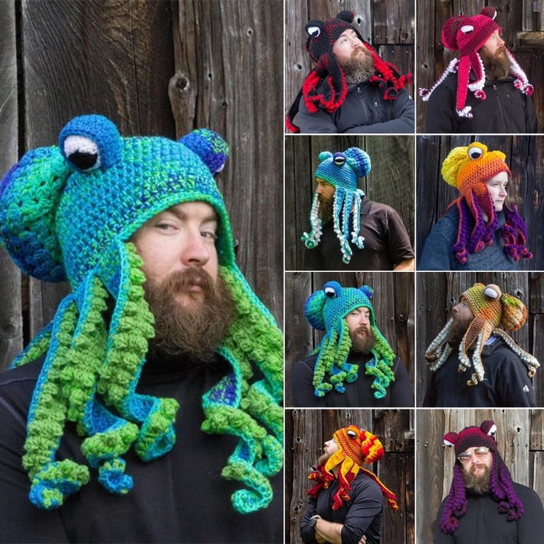 Novelty Handmade Funny Tentacle Octopus Hat Crochet Cthulhu  display picture 3