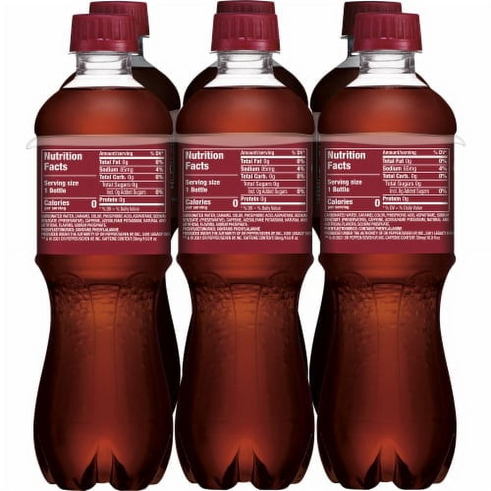 Pack of 2 - Dr Pepper Zero Sugar Soda Bottles 6 pk / 16.9 fl oz