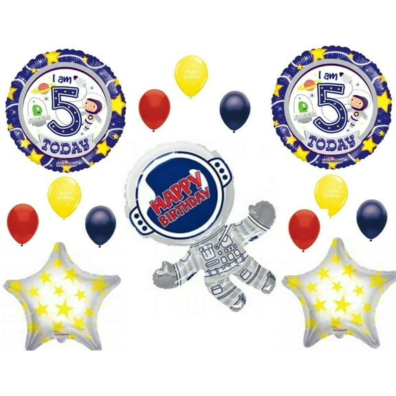 Astronaut 5th Happy Birthday Party Balloons Decorations Supplies Space