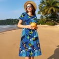 thumbnail image 4 of Hirioo Hawaiian Style for Short Sleeve Dress Women's Short Sleeve Dress with Pockets, 4 of 6