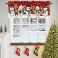thumbnail image 3 of Kitchen Valances for Window, Winter Funny Snowman Light Filtering Rod Pocket Valance Curtain, Christmas Snowflakes on Red &nbsp;Short Curtains Window Topper for Bedroom Bathroom Living Room 42x12in, 3 of 8