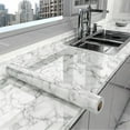 thumbnail image 5 of 40cm Marble Self-adhesive Wallpaper Kitchen Cabinet Stove Countertop Contact paper PVC Waterproof Renovation Tile Wall Stickers, 5 of 10