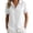 White, variant on Women's Summer Faux Linen Short Sleeve Casual Shirt, Turn Down Collar Loose Fit with Hidden Button Placket, for Daily Wear or Summer Wedding Guest Outfits Silver