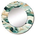 thumbnail image 2 of Designart "Seashore Geometric Elegance" Graphic Print Rund Mirror For Wall Decor - Large Blue Round Printed Mirror -Coastal Round Living Room Mirror - 29" x 29", 2 of 6