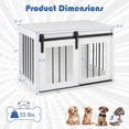thumbnail image 3 of ELLEGNT Sliding Barn Door Dog Crate – Heavy Duty Metal Frame Wooden Kennel, 31.5" Decorative End Table for Small & Medium Dogs, White, 3 of 9
