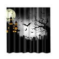 thumbnail image 1 of DOLITY Rideau de Douche en Polyester Design Arbre Noir & Chat avec 12 Crochets Arbre Chat, 1 of 4