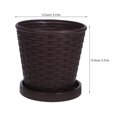 thumbnail image 2 of UPGRATOR 4-Piece Set Rattan Woven Simulation Flower Pots for Indoor Garden Use, Coffee Color, 13.5 x 13.5 x 13 in, 2 of 8