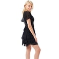 thumbnail image 4 of Made by Olivia Women's V Neck Flutter Sleeve Ruffled Chiffon Dress, 4 of 5