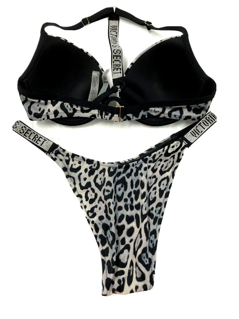 Victoria's Secret Women's MALIBU Shine Strap Leopard Bikini