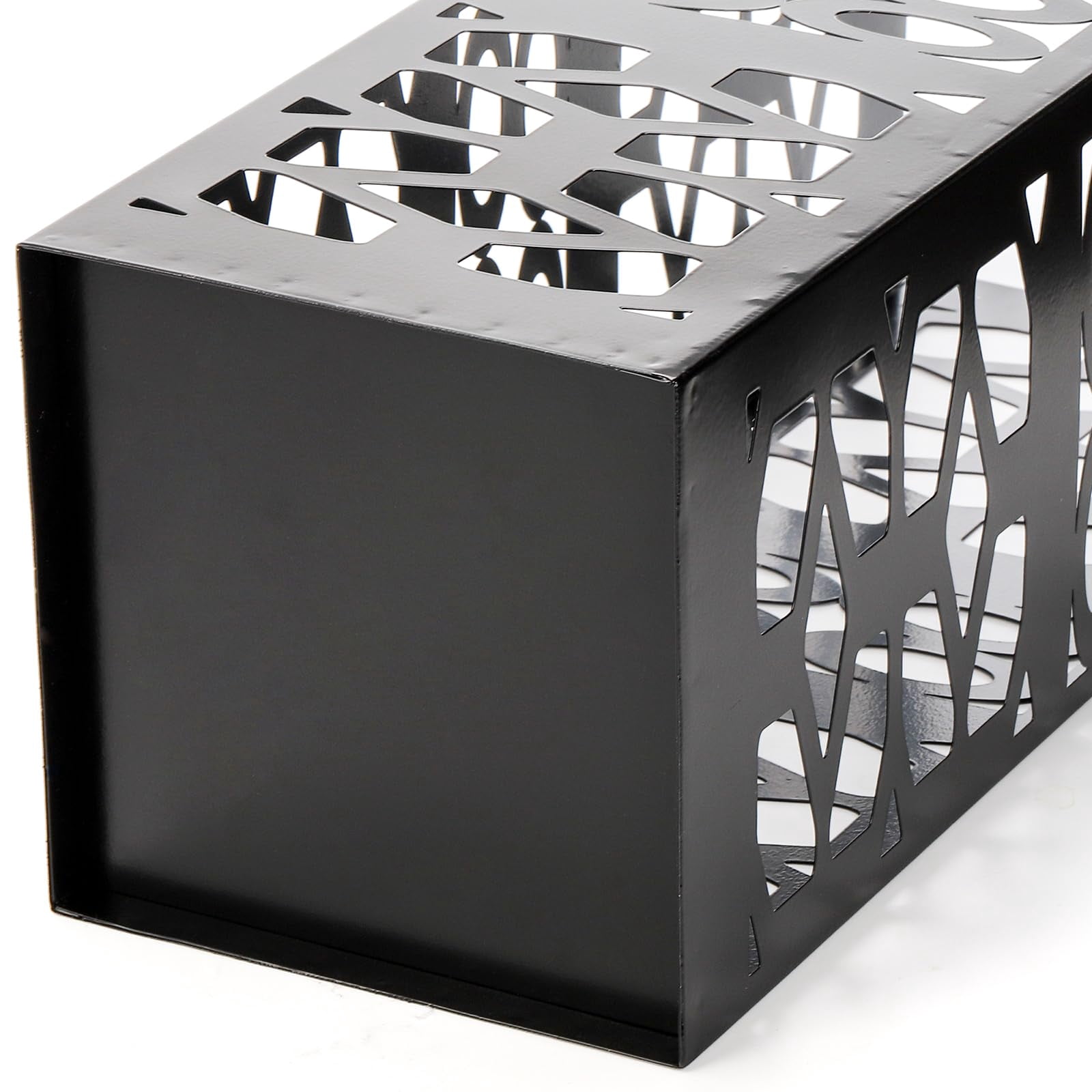 Metal Umbrella Holder Stand For Entryway  Square Organizer Walking Sticks Storage Bin Freestanding Home Office Hotel Black 5.9 X 5.9 15.7 Inches