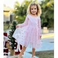 thumbnail image 4 of Aideaone Girls Dresses Long Sleeve Tutu Dress Fluffy Tulle Fall Winter Dresses Light pink 4-8 Years, 4 of 7