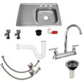 thumbnail image 1 of Kit Completo de Tarja con Escurridero Izq con Mezcladora para Cocina CNX Meer KIT-003 + TSEI8050 + MZF8115, 1 of 9