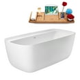 thumbnail image 5 of 67" Streamline G-52-229-BNK Soaking Glossy White Freestanding Tub and Tray With Internal Drain in Brushed Nickel, 5 of 17