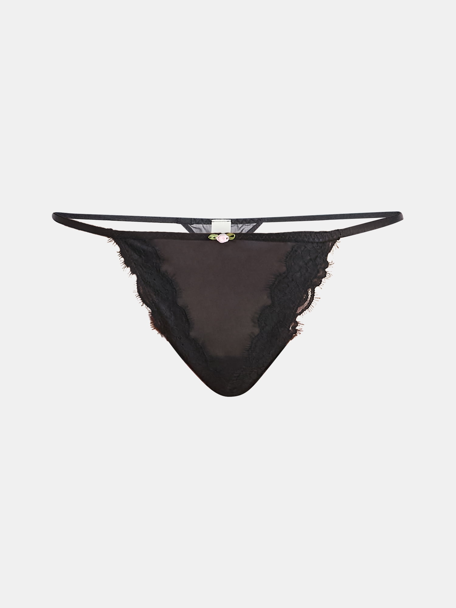 No Boundaries Valentine's Day Sheer Micro Thong Panties, 2-Pack, Women's