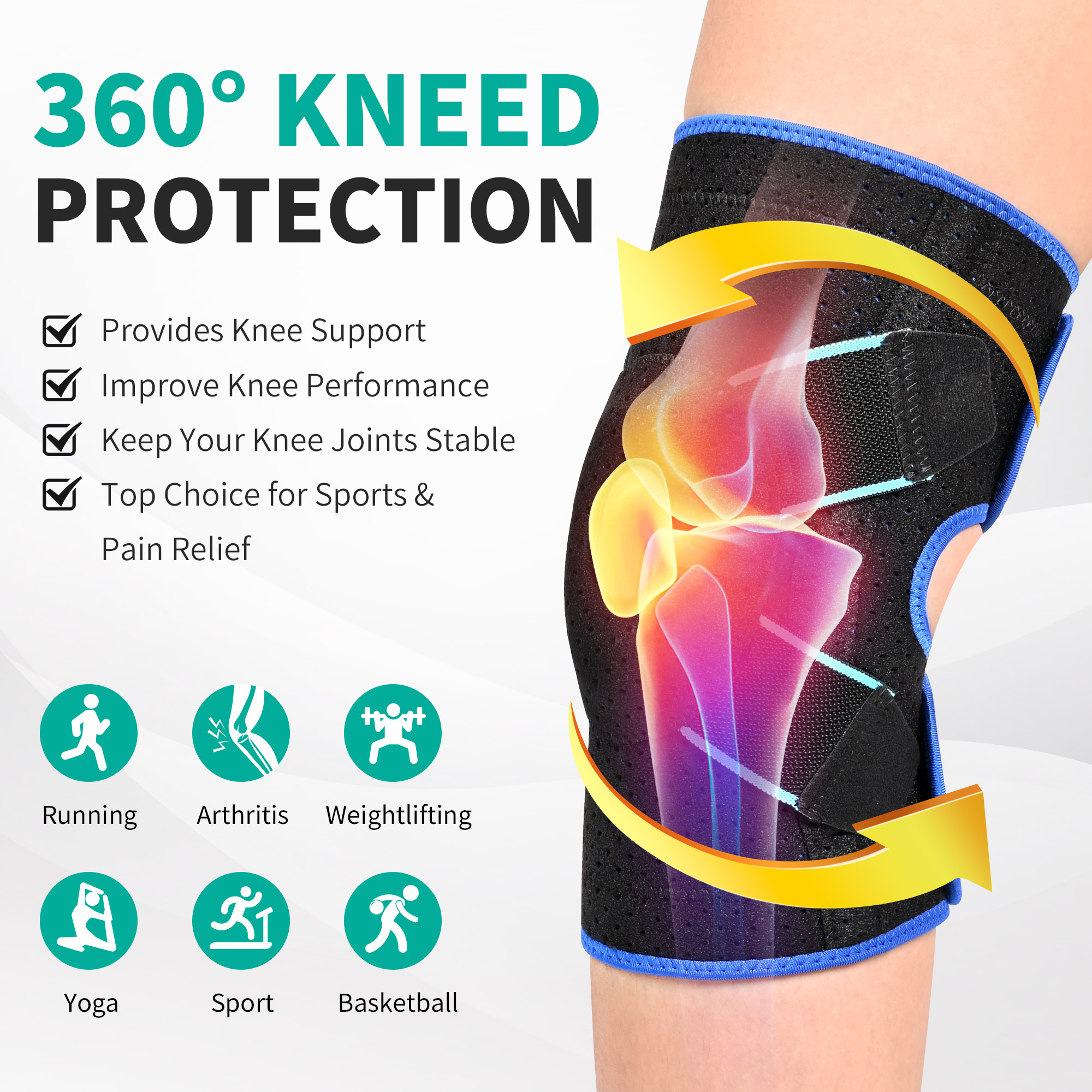 HLTHZONE Neoprene Knee Brace with Adjustable Compression L photo 7