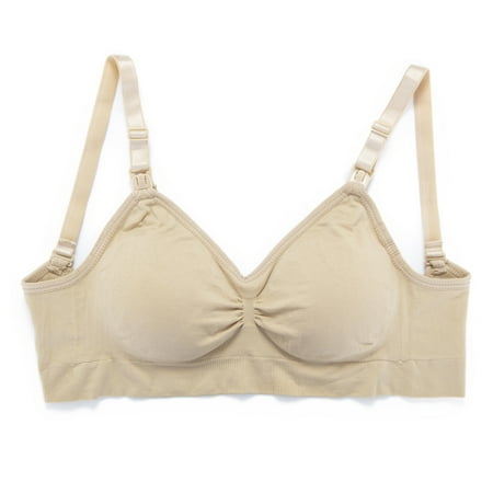 

Womens Maternity Breastfeeding Bra Seamless Wireless Sleep Bra with Bra Extenders & Detachable Pad