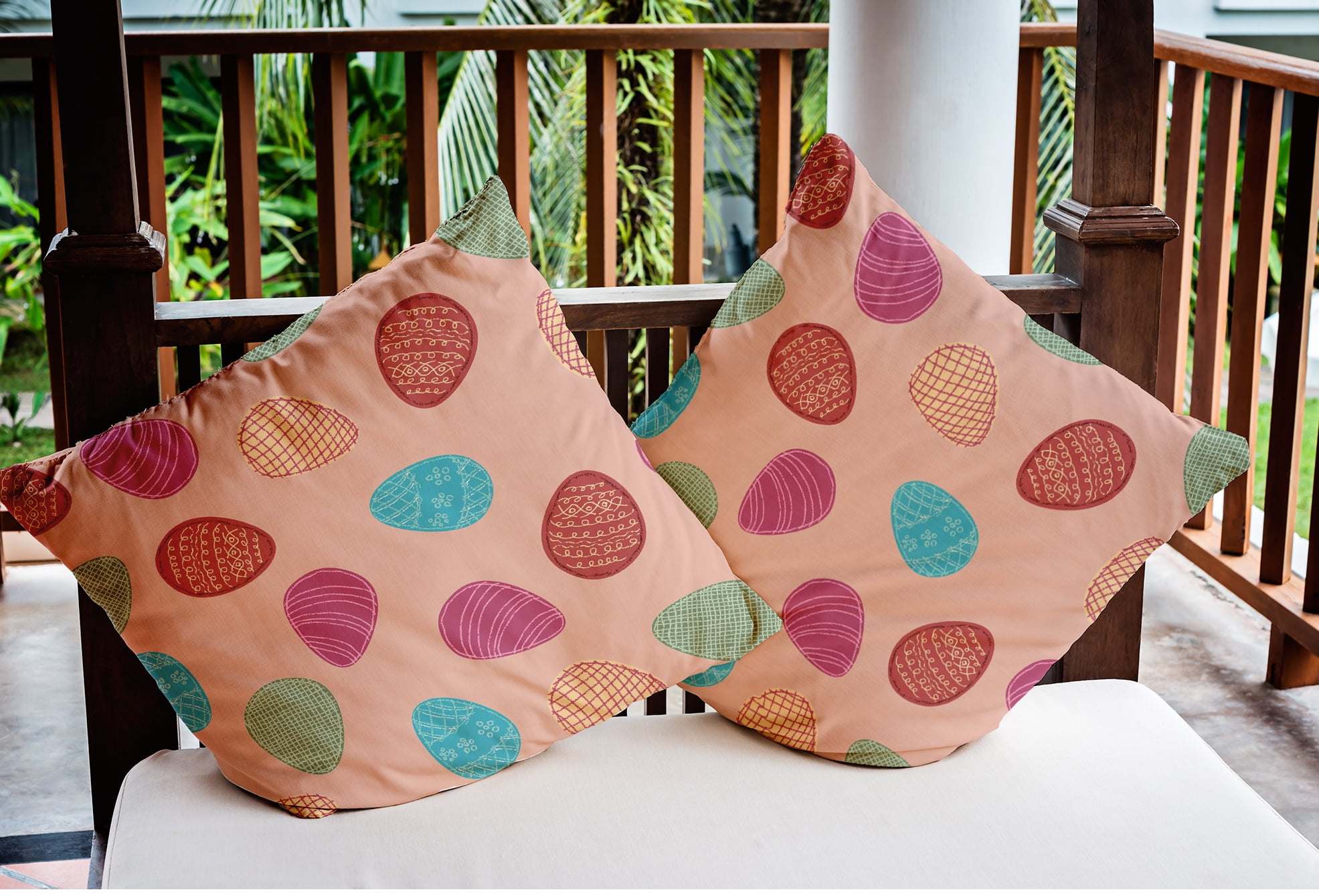 Simply Daisy 16 in x 16 in Multi-color Graphic Prints Easter Polyester Throw Pillow
