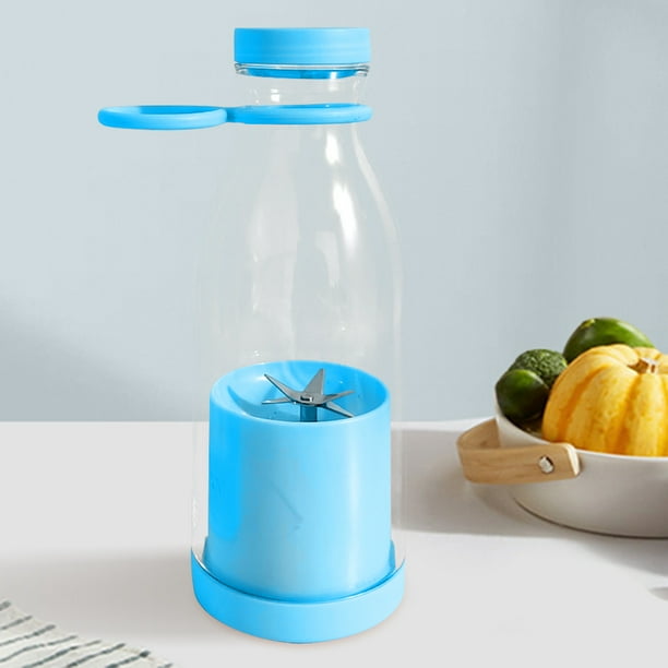 Copa Exprimidor De Frutas Mezclador de frutas eléctrico a prueba de fugas para cocina casera (420ML azul)