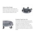 thumbnail image 3 of Trash Can Dolly Heavy Duty - 460 Lb Capacity, 5 Casters, 18 Inch Gray - For 20-55 Gallon Cans - Kitchen, Garage, Business Waste Disposal, 3 of 6