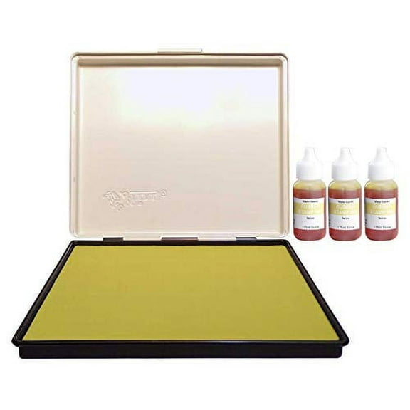 Infusion 8" x 12" Extra Large Industrial Stamp Ink Pad, Your Go to Large Stamp Ink Pad for Bright Color, Even Coverage and Durability, Yellow Stamp Pad