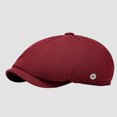 thumbnail image 2 of Men's Adjustable Fit Newsboy Cap Cotton Herringbone Flat Hat Washed Beret Ivy Style for Golf Cabbie Driving Casual Fashion (Wine), 2 of 8