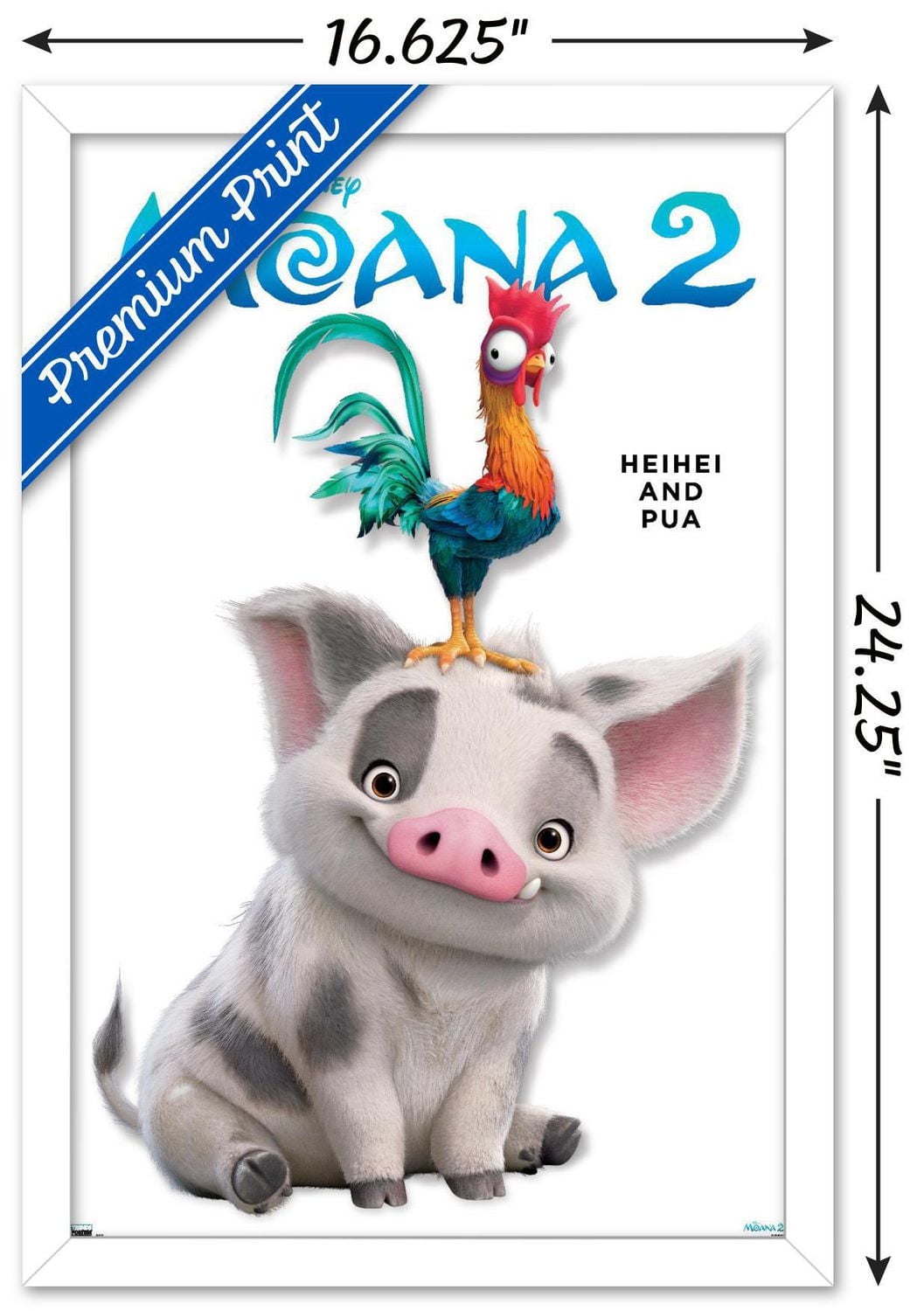 Disney Moana 2 - Heihei and Pua Feature Series Wall Poster, 22.375" x 34"