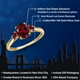 thumbnail image 2 of Gem Stone King 10K Yellow Gold Red Rhodolite Garnet 3-Stone Ring for Women | 1.59 Cttw | Oval 8X6MM | Gemstone January Birthstone | Size 8, 2 of 6