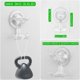 thumbnail image 3 of Paquete de 2 ganchos de ducha con ventosa, soporte de maquinilla de afeitar extraíble montado en la pared para baño, cocina, dormitorio, toallero, bolsa de ropa, 4 ganchos gratis, 3 of 5