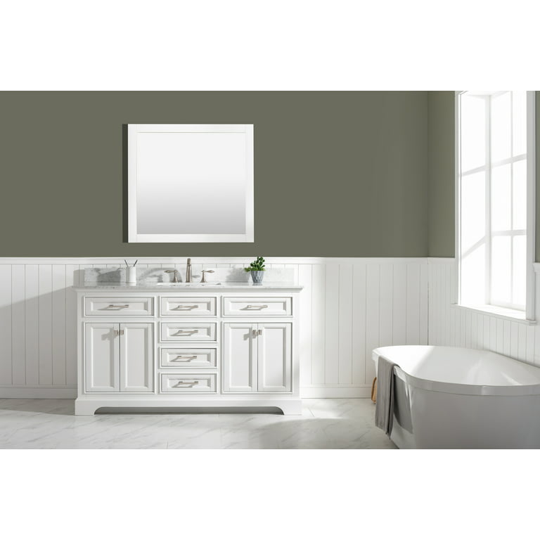 Dropship Bathroom Vanity Cabinet Set 60 Inches Double Sink, Bathroom  Storage Carrara White Marble Countertop With Back Splash to Sell Online at  a Lower Price