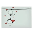 thumbnail image 1 of Animal Cutting Board, Sheep Couple with Heart Shapes in Love Hanging on Washing Fun Comic Cartoon Art, Decorative Tempered Glass Cutting and Serving Board, Large Size, Red White Black, by Ambesonne, 1 of 1