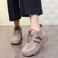 thumbnail image 2 of Dakaela Womens Snow Boots Lace up Winter Ankle Sneakers Suede Warm Anti Slip Outdoor Work Shoes for Walking Hiking Coffee 6.5, 2 of 9