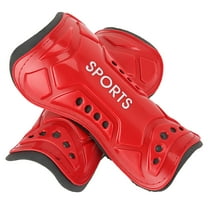 TELOLY Soccer Shin Guards for Youth Boys and Girls, 1 Pair, Shin Pads for Kids Age 6-14, Ankle Protection Gear (Red)