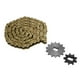 thumbnail image 3 of Kit de piñón de cadena 428, cadena de transmisión dorada de aleación de aluminio de 106 eslabones con juego de piñones 9T 14T para motocicleta y bicicleta, 3 of 8