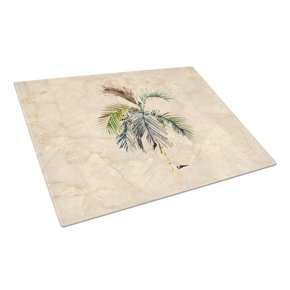 Caroline's Treasures Palm Tree Glass Cutting Board Large