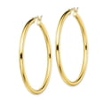 thumbnail image 2 of 925 Sterling Silver Flash Gold Plated Women's 2mm Polished Hinged Tube Hoop Earrings | 45mm, 2 of 4