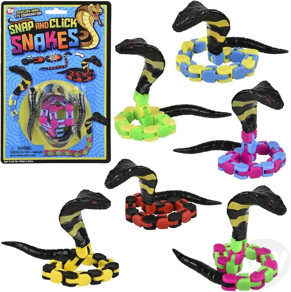 Wacky Tracks Snake Bendable Snap and Click Snake Fidget Toy Fine Motor