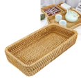 thumbnail image 4 of Rattan Tray Tabletop Organization Hand Woven Snack Storage Basket Multifunctional Serving Tray S, 4 of 4