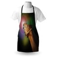 thumbnail image 4 of Horse Apron, Side Portrait of Animal with Psychedelic Colorful Rounds on Starry Backdrop, Unisex Kitchen Bib with Adjustable Neck for Cooking Gardening, Adult Size, Ginger Multicolor, by Ambesonne, 4 of 4