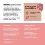 M3 Sore Arnica Muscle Massage Oil for Massage Therapy | Massage Oil with Collagen, Arnica, and Menthol | Full Body Massage Oil,8 fl oz