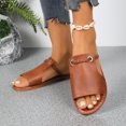 thumbnail image 5 of Tao Tao Women's Woven Leather Sandals Fashionable Solid Color Soft Soled Slippers Casual Comfortable Beach Sandals Brown 41, 5 of 9