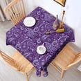 thumbnail image 2 of Purple Paisley Pattern Square Tablecloth,Waterproof Square Table Cover,Wipeable Spillproof Washable Table Cover for Home Kitchen Party Decor 42"X42"(107x107cm), 2 of 6
