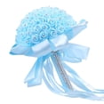 thumbnail image 2 of Ramo de novia para dama de honor, flores artificiales de rosas, flores artificiales para azul, 2 of 9