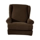 thumbnail image 4 of Funda de tela para sillón con respaldo de alas, universal, para muebles café, 4 of 9