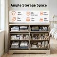 thumbnail image 3 of CHITOOMA 6 Drawer Fluted Dresser for Bedroom, Modern Wooden Long Dresser, Storage Cabine Chest of Drawers for Living Room Hallway, Natural, 3 of 9