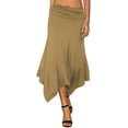 thumbnail image 1 of Doublju Women's Flowy Handkerchief Hemline Midi Skirt (Plus Size Available), 1 of 4