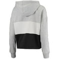 thumbnail image 3 of Women's '47 Heathered Gray/Heathered Black Brooklyn Nets Lizzy Cutoff Pullover Hoodie, 3 of 3