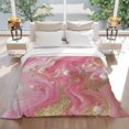 thumbnail image 3 of Impressionist Style Flannel Blanket for Bed,Travel and Camping, Abstract Art Pink Gold Water Ripple Super Soft Cozy Blanket for All Seasons 60"x80", 3 of 7