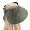 thumbnail image 4 of Jinhomg Womens Summer Straw Hats Lightweight Casual Wide Brim Topless Sun Hat UV Protection Visor Foldable Beach Hat for Ladies 90 Percent off Clearance Sale Army Green, 4 of 7